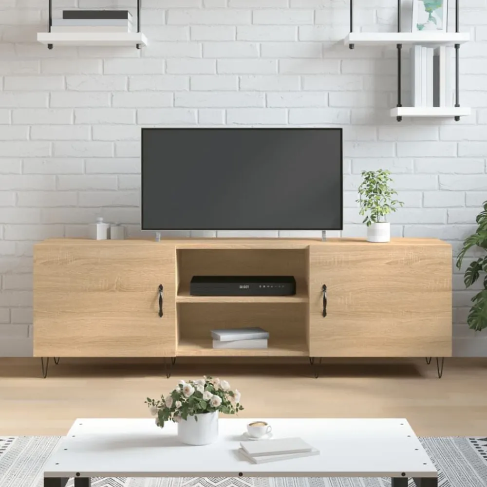 vidaXL Meuble TV chêne sonoma 150x30x50 cm bois d'ingénierie