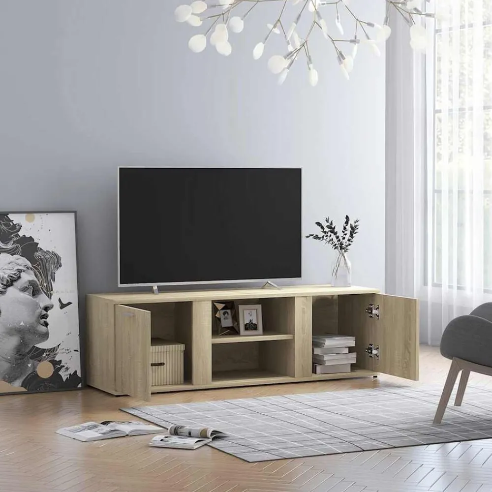 vidaXL Meuble TV Chêne sonoma 120x34x37 cm Bois d’ingénierie