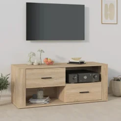 Meubles Tv-vidaXL Meuble TV Chêne sonoma 100x35x40 cm Bois d'ingénierie Ch&ecirc;ne sonoma