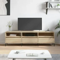 vidaXL Meuble TV chêne sonoma 150x30x44,5 cm bois d'ingénierie