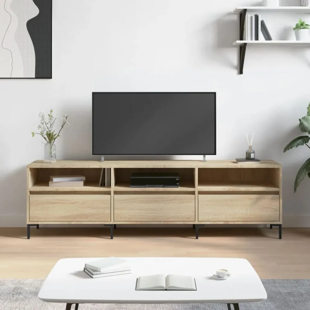 vidaXL Meuble TV chêne sonoma 150x30x44,5 cm bois d'ingénierie