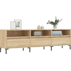 vidaXL Meuble TV chêne sonoma 150x30x44,5 cm bois d'ingénierie