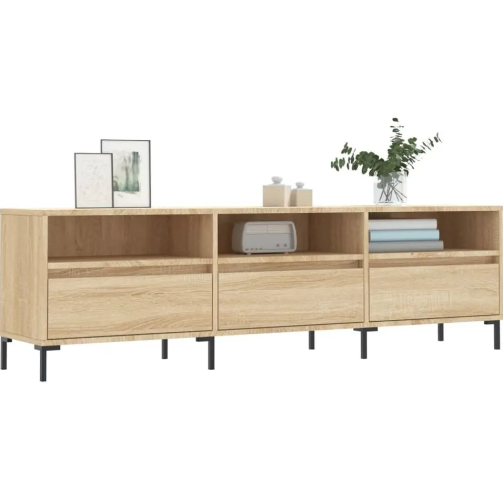 vidaXL Meuble TV chêne sonoma 150x30x44,5 cm bois d'ingénierie