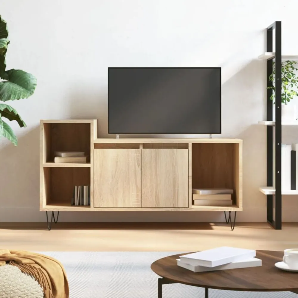 Meubles Tv-vidaXL Meuble TV Chêne sonoma 100x35x55 cm Bois d'ingénierie Chêne sonoma