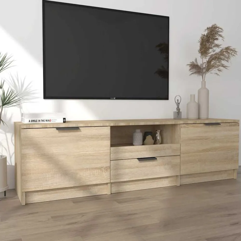 vidaXL Meuble TV Chêne Sonoma 140x35x40 cm Bois d'ingénierie