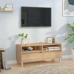 vidaXL Meuble TV chêne sonoma 100x34,5x44,5 cm bois d'ingénierie