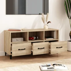 vidaXL Meuble TV Chêne sonoma 102x35x50 cm Bois d'ingénierie