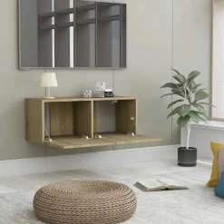 vidaXL Meuble TV Chêne sonoma 80x30x30 cm Bois d’ingénierie