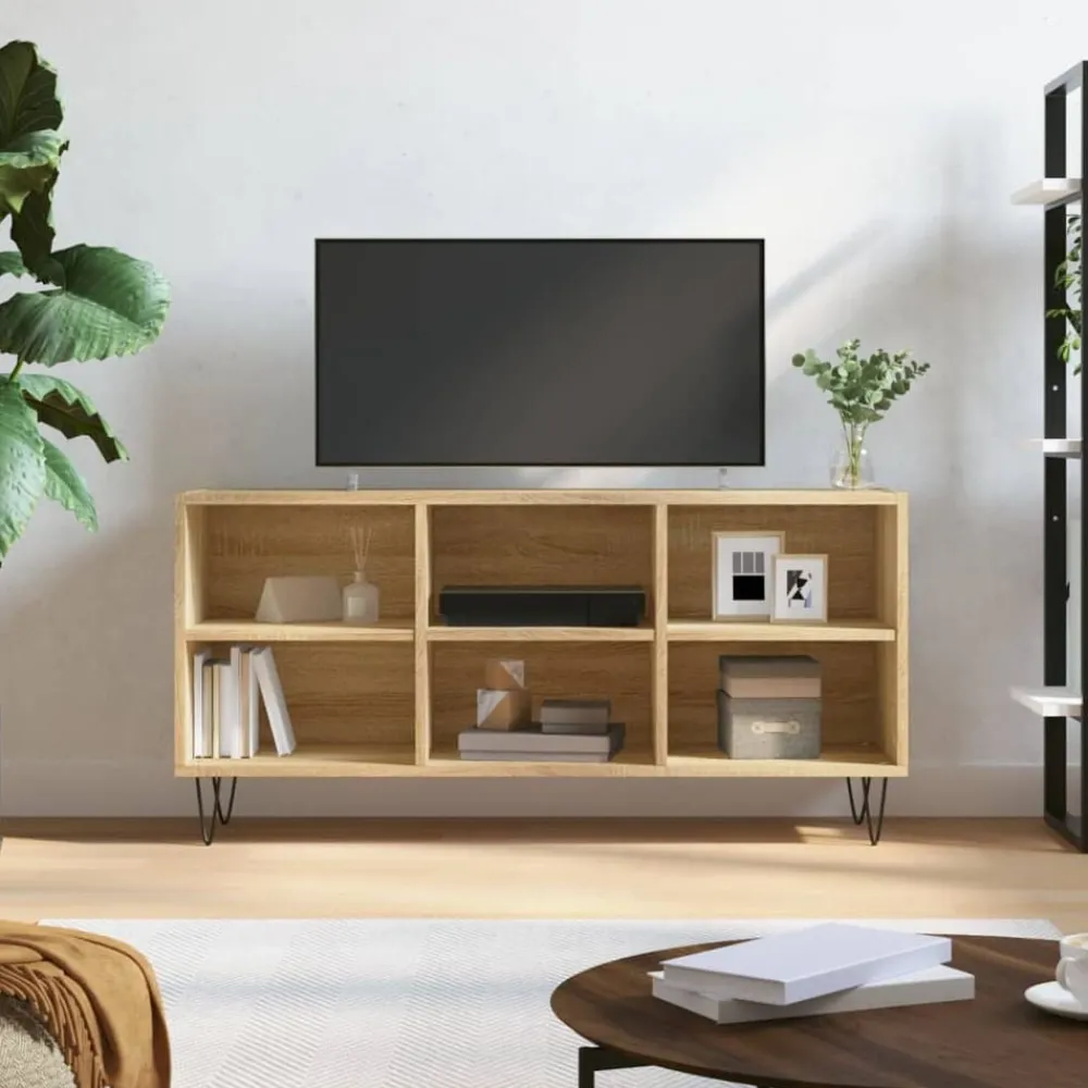 Meubles Tv-vidaXL Meuble TV chêne sonoma 103,5x30x50 cm bois d'ingénierie Chêne sonoma