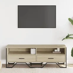vidaXL Meuble TV chêne sonoma 122x34x41 cm bois d'ingénierie