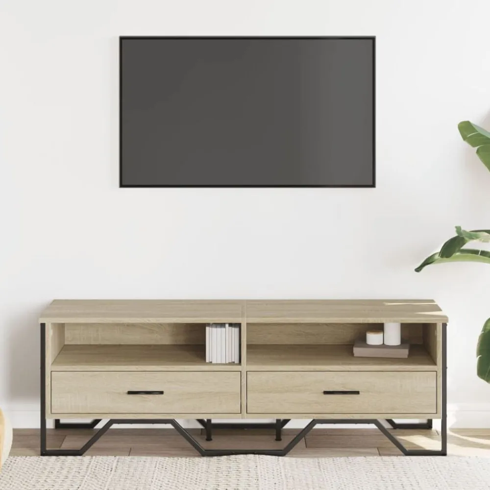 vidaXL Meuble TV chêne sonoma 122x34x41 cm bois d'ingénierie