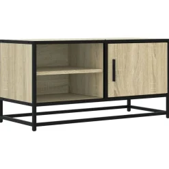 Meubles Tv-vidaXL Meuble TV chêne sonoma 80x34,5x40 cm bois d'ingénierie et métal Chêne sonoma