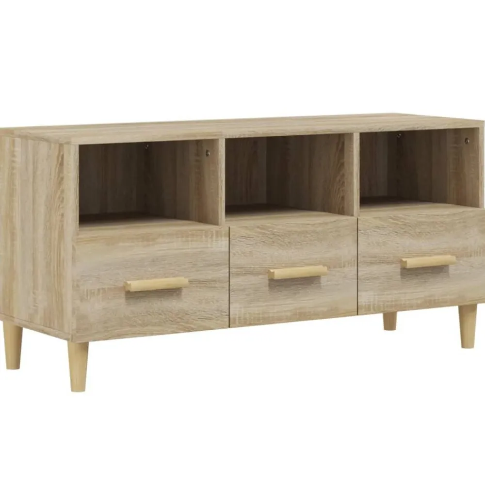 Meubles Tv-vidaXL Meuble TV Chêne sonoma 102x36x50 cm Bois d'ingénierie Chêne sonoma