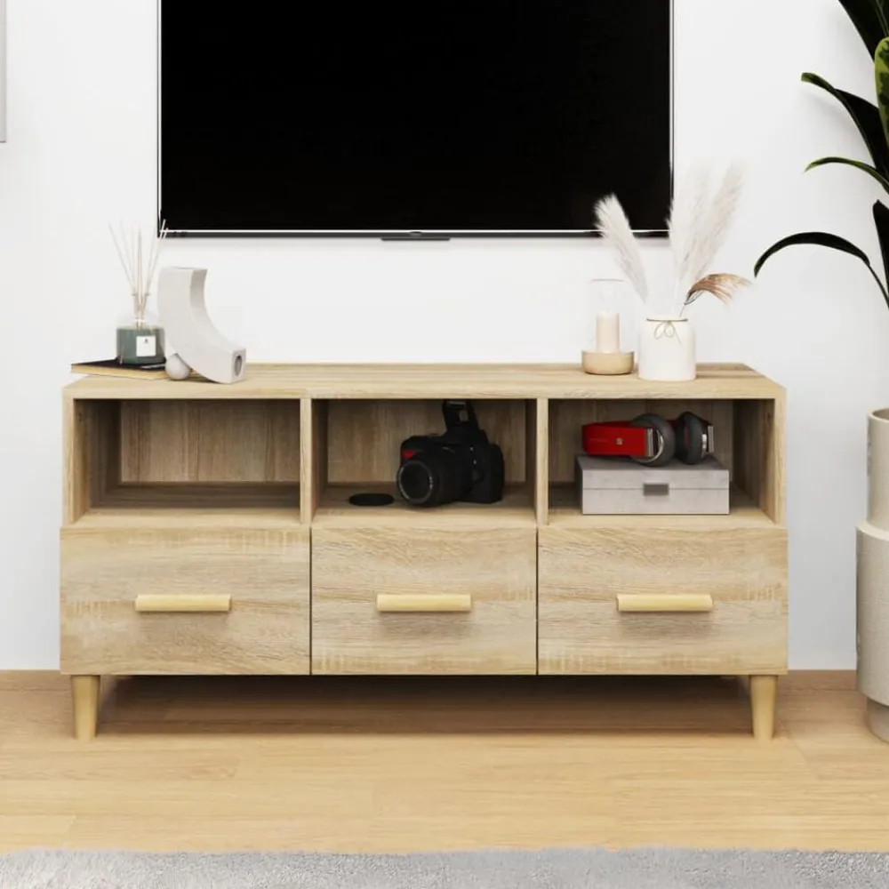 Meubles Tv-vidaXL Meuble TV Chêne sonoma 102x36x50 cm Bois d'ingénierie Chêne sonoma