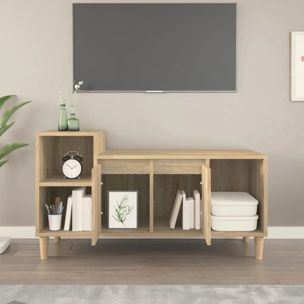 Meubles Tv-vidaXL Meuble TV Chêne sonoma 100x35x55 cm Bois d'ingénierie Chêne sonoma