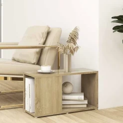 Étagères-vidaXL Meuble TV Chêne sonoma 60x24x32 cm Bois d'ingénierie Ch&ecirc;ne sonoma