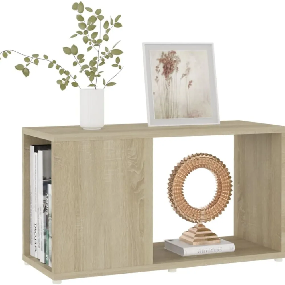 Étagères-vidaXL Meuble TV Chêne sonoma 60x24x32 cm Bois d'ingénierie Chêne sonoma