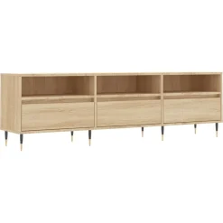 vidaXL Meuble TV chêne sonoma 150x30x44,5 cm bois d'ingénierie
