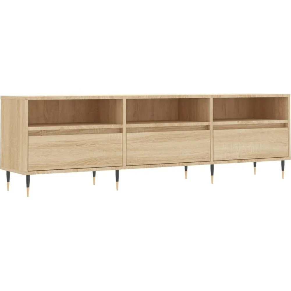 vidaXL Meuble TV chêne sonoma 150x30x44,5 cm bois d'ingénierie