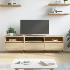 vidaXL Meuble TV chêne sonoma 150x30x44,5 cm bois d'ingénierie