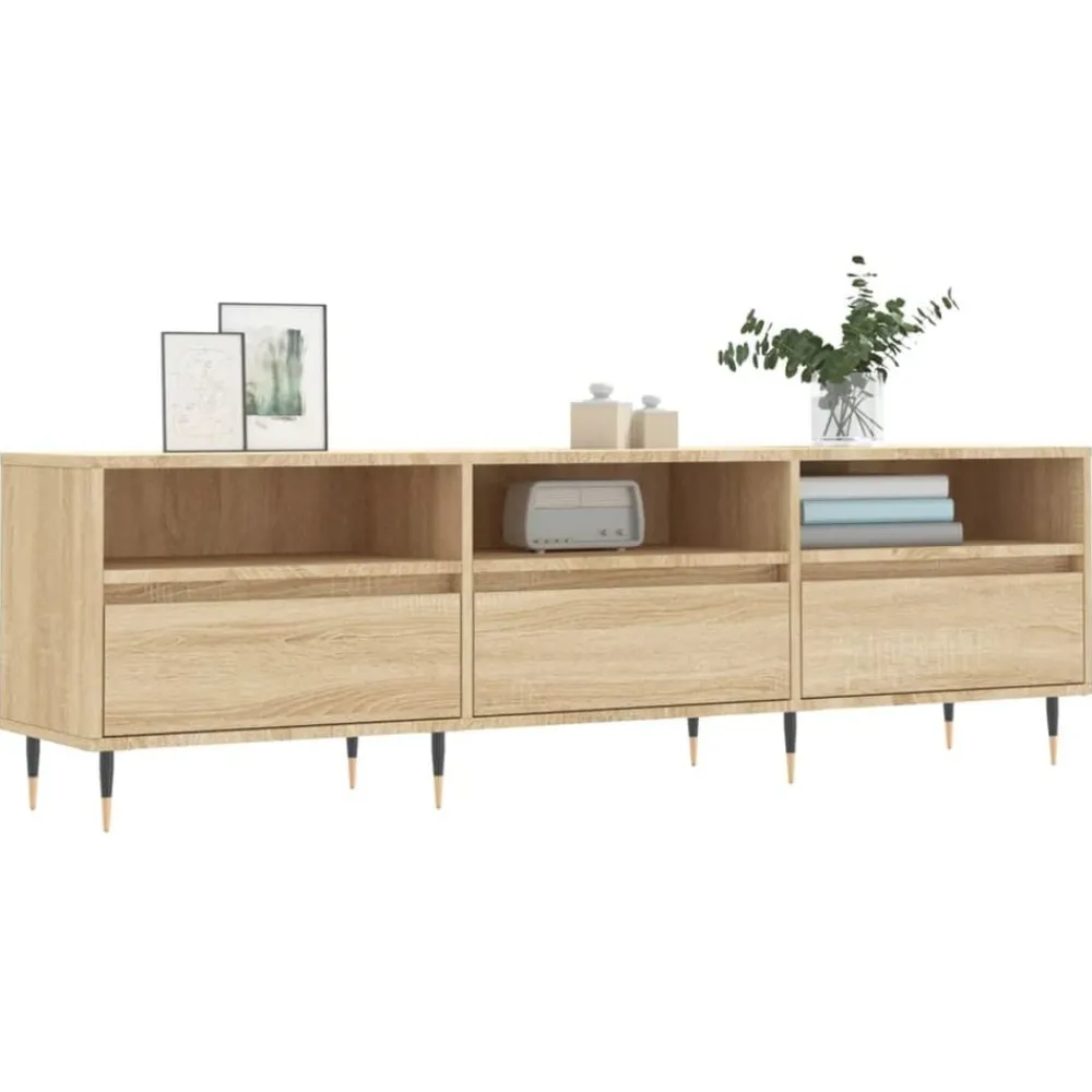 vidaXL Meuble TV chêne sonoma 150x30x44,5 cm bois d'ingénierie