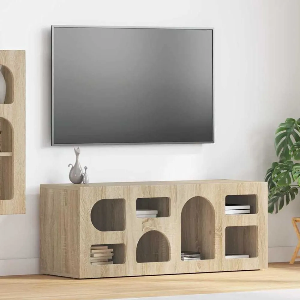vidaXL Meuble TV Chêne Sonoma 100 x 35 x 40 cm Bois d'ingénierie