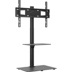 Appareils Électroniques-vidaXL Meuble TV d'angle 2 niveaux pour 32-65 pouces noir