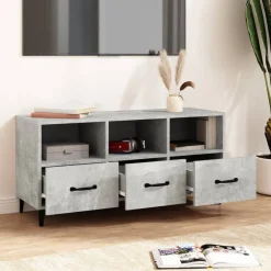 Meubles Tv-vidaXL Meuble TV 102x35x50 cm Bois d'ingénierie Gris béton