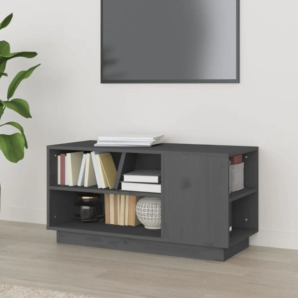 Meubles Tv-vidaXL Meuble TV 80x35x40,5 cm Bois de pin massif Gris