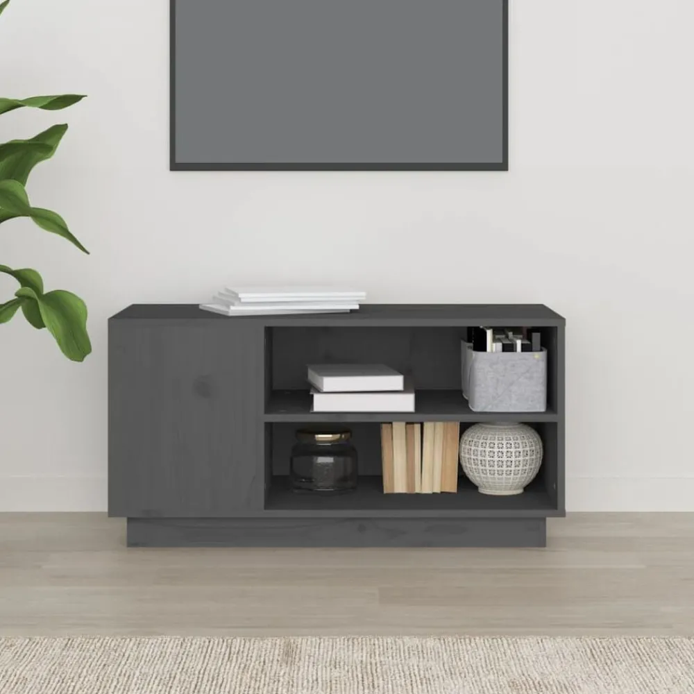 Meubles Tv-vidaXL Meuble TV 80x35x40,5 cm Bois de pin massif Gris