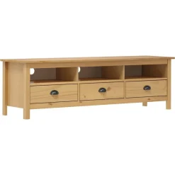 Meubles Tv-vidaXL Meuble TV Hill Range miel 158x40x47cm Bois de pin solide Marron