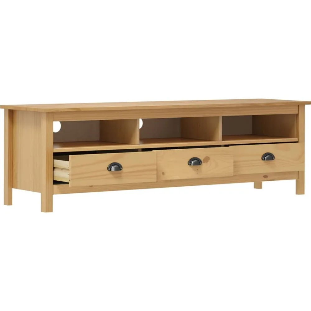 Meubles Tv-vidaXL Meuble TV Hill Range miel 158x40x47cm Bois de pin solide Marron