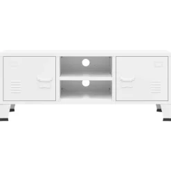 Meubles Tv-vidaXL Meuble TV industriel 105x35x42 cm Métal Blanc