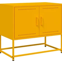 vidaXL Meuble TV moutarde 68,5x39x60,5 cm acier