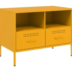 Meubles Tv-vidaXL Meuble TV moutarde 68x39x50,5 cm acier Jaune