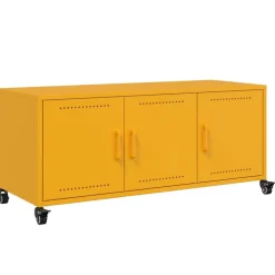 vidaXL Meuble TV moutarde 100,5x39x43,5 cm acier