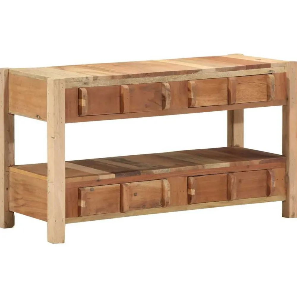 Meubles Tv-vidaXL Meuble TV Marron 83 x 33 x 46 cm Bois Recyclé Solide