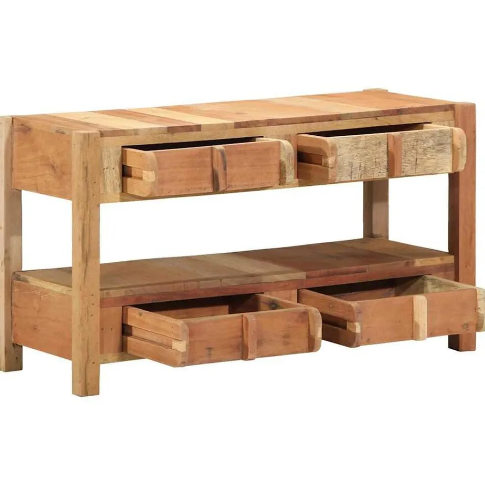 Meubles Tv-vidaXL Meuble TV Marron 83 x 33 x 46 cm Bois Recyclé Solide