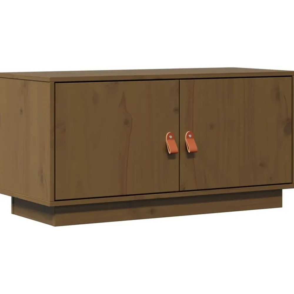Meubles Tv-vidaXL Meuble TV 80x34x40 cm Bois de pin massif marron miel