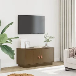 Meubles Tv-vidaXL Meuble TV 80x34x40 cm Bois de pin massif marron miel