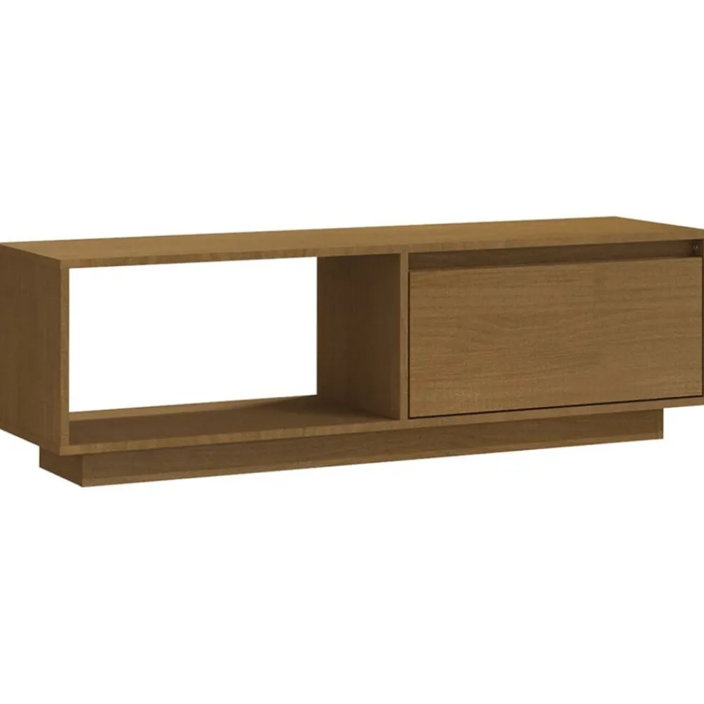 Meubles Tv-vidaXL Meuble TV 110x30x33,5 cm Bois de pin massif marron miel