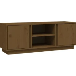 Meubles Tv-vidaXL Meuble TV 110x35x40,5 cm Bois de pin massif marron miel