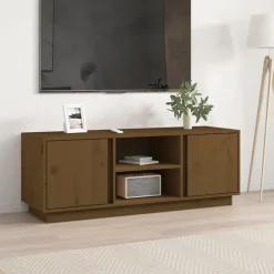 Meubles Tv-vidaXL Meuble TV 110x35x40,5 cm Bois de pin massif marron miel