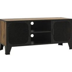 Meubles Tv-vidaXL Meuble TV 105x36x47 cm Métal et MDF marron rustique