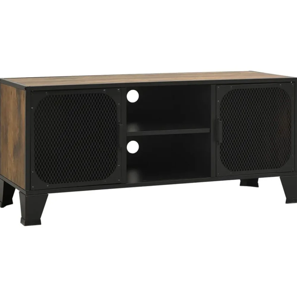 Meubles Tv-vidaXL Meuble TV 105x36x47 cm Métal et MDF marron rustique