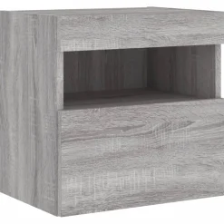 Meubles Tv-vidaXL Meuble TV mural avec lumières LED 40x30x40 cm Sonoma gris