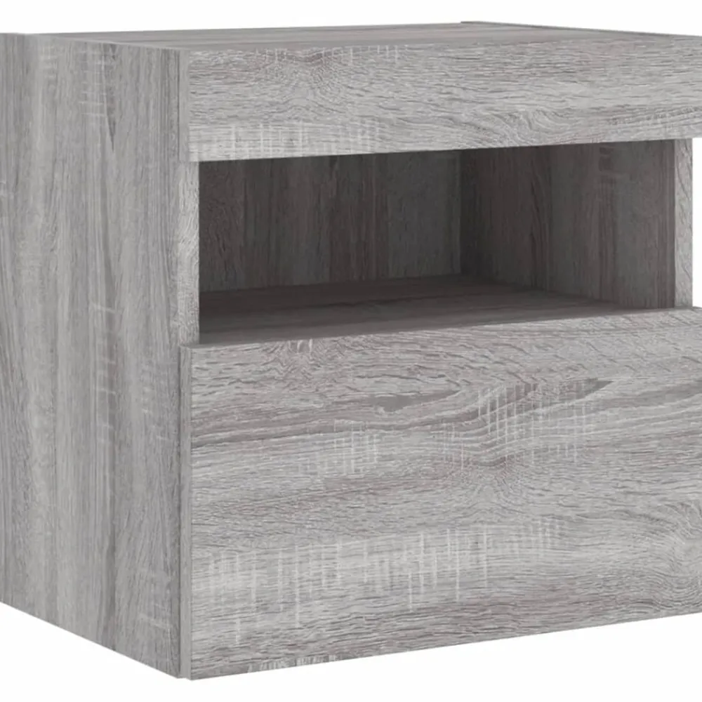 Meubles Tv-vidaXL Meuble TV mural avec lumières LED 40x30x40 cm Sonoma gris