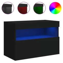 vidaXL Meuble TV mural avec lumières LED 60x30x40 cm