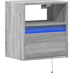 vidaXL Meuble TV mural avec lumières LED 41x31x45 cm
