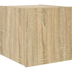 vidaXL Meuble TV mural avec lumières LED chêne sonoma 30,5x35x30 cm